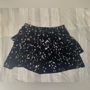 Old Navy Black Starry Girl Skirt with Silver Stars Size S (6-7)